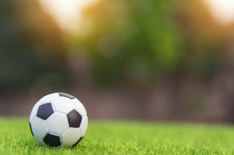 Picture of a football with a blurred background
